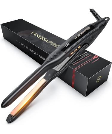 VANESSA PRO Pencil Flat Iron - 100% Pure Titanium Flat Iron for One Pass Sleek Look - Curls Beautifully & Straightens Well - 0.3 inch - Buy Online on GoSupps.com