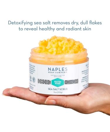 Florida Fresh Citrus Sea Salt Scrub - Detoxifying Shea Moisturizing - Natural Skin Care for Radiant Glow - 9 oz - Buy Online on GoSupps.com