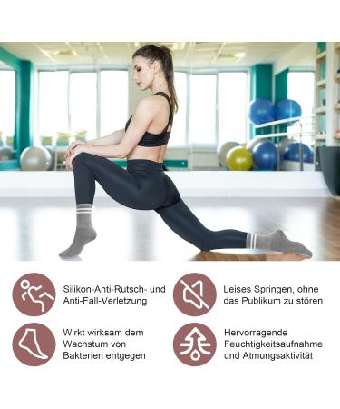 4 Pairs Non-Slip Yoga Socks for Women - Anti-Slip Pilates & Dance Socks (Black Sizes 36-41) - Perfect for Fitness Aerobics & Home Use - Buy Online on GoSupps.com