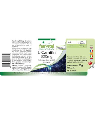 Fairvital | L-carnitine 300mg VEGAN - Highly dosed - 90 Licaps - Carnipure - Buy Online on GoSupps.com