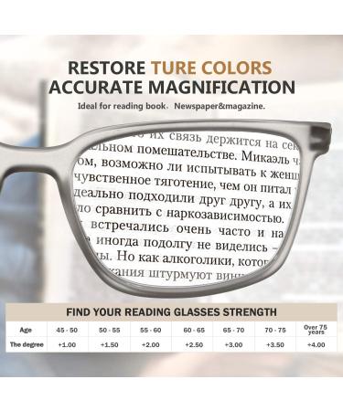 Eyekepper Large Frame Reading Glasses +1.75 for Men & Women - Stylish Gray Glasses with Spring Hinges - International Shipping Available - Buy Online on GoSupps.com