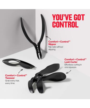 Revlon Comfort and Control Tweezer - Easy-to-Use Eyebrow Tool | Wide Grip | 1 count - Buy Online on GoSupps.com