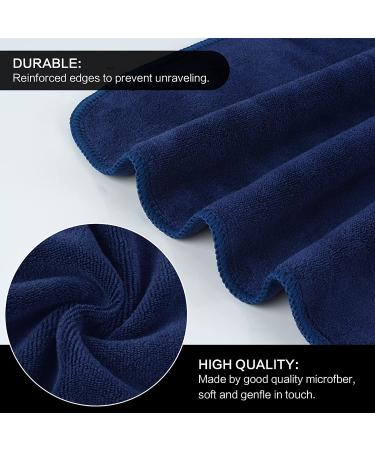 Fast-Drying Microfiber Facial Cloths - 6-Pack Navy Blue Makeup Remover & Washcloths (12x12 inches) - Buy Online on GoSupps.com