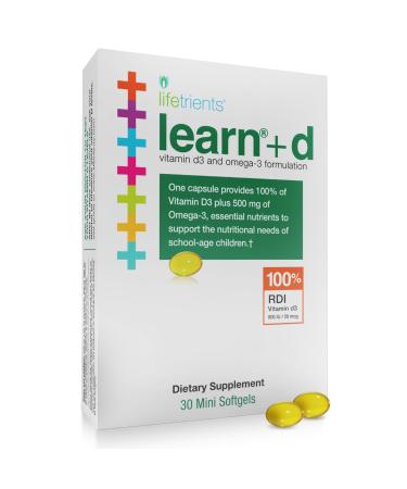 Lifetrients Learn+D - Vitamin D3 Omega 3 Formulation - 30 Mini Softgels