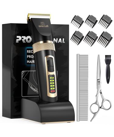 oneisall Dog Cat Grooming Clippers for Matted Thick Hair, 2-Speed Cat Dog Grooming Kit Cordless Low Noise Pet Hair Clipper Trimmer for Dogs Cats-Black