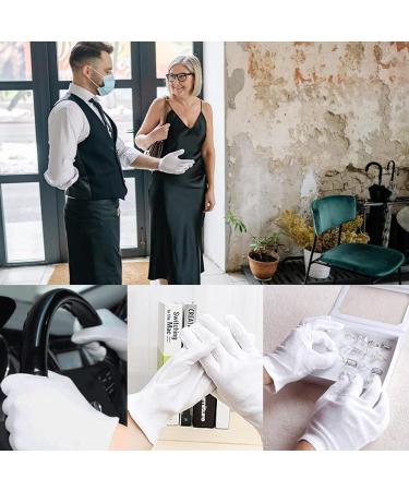 24PCS White Cotton Moisturizing Gloves - 12 Pairs, Premium Quality, Soft & Stretchable Lining for Hand Spa, Guards, Parade, Film & Photo - Universal Fit - Buy Online on GoSupps.com