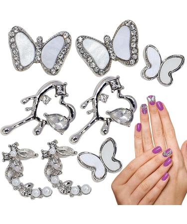 Nail Art Decor - Cute Nail Charm | Rhinestones Butterflies Metal Nail Art Crystal Nail Studs Jewelry 3D Butterflies Charm Design for Salon & Home Acrylic Nail DIY Dalian - Buy Online on GoSupps.com