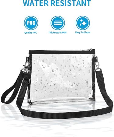 Stadium Approved Clear Crossbody Purse Bag - Black for Work, Concerts & Sports - Buy Online on GoSupps.com