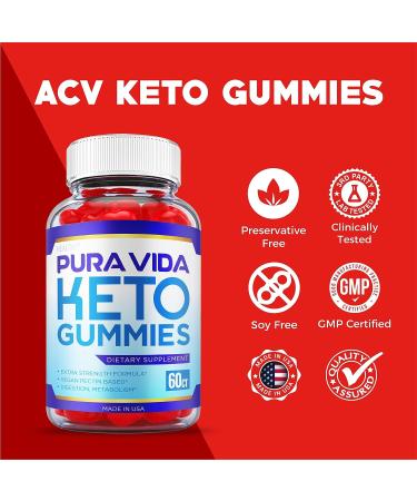Pura Vida Keto Gummies with ACV, Vitamin B12 & Beet Root Juice - 60 Gummies - Buy Online on GoSupps.com