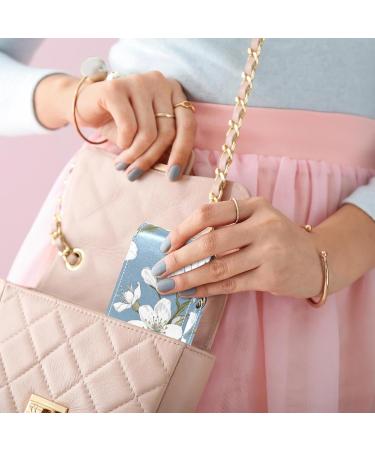 Buy Leather Lipstick Case with Mirror | Mini Lip Gloss Organizer | Bee & Spring Blossom Design - International Shipping Available - Buy Online on GoSupps.com