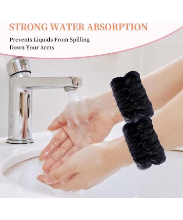 12Pcs Women's Microfiber Face Washing Wristbands | Reusable Absorbent Wrist Towels for Spa | Prevent Water Spills - Buy Online on GoSupps.com