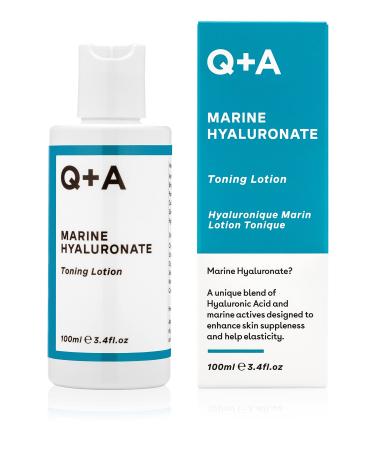 Q+A Marine Hyaluronate Toning Lotion a Face Toner with Hyaluronic Acid and Marine Actives for Skin Suppleness 100ml