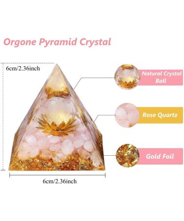 Xiannvxi Rose Quartz Orgonite Pyramid - Pink Gemstone Crystal for Spiritual Energy & Success | Esoteric Gifts - Buy Online on GoSupps.com