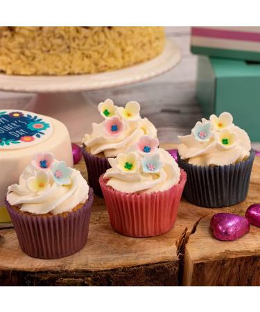 Culpitt 60 Assorted Flower Sugar Shapes Hardened Sugar And Royal Icing Cake Decorations Handmade Ready to Use Cupcake Toppers For Wedding Christening Birthday - Bulk Pack of 60 - Buy Online on GoSupps.com