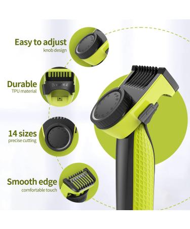 YINKE Adjustable Guide Comb for Philips OneBlade - 14 Cutting Lengths, Beard Trimmer Attachment - Buy Online on GoSupps.com