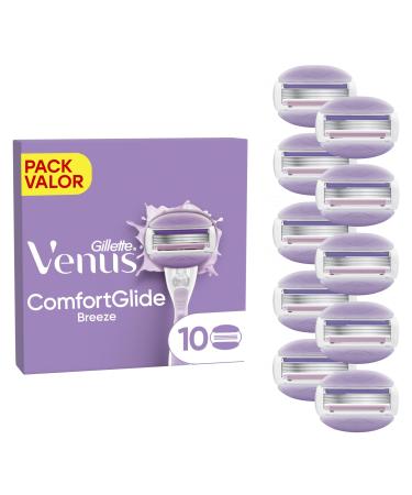 Gillette Venus Comfortglide Breeze Blade Refills x10 For Women 3 Built-in Blades for a Close Smooth Shave