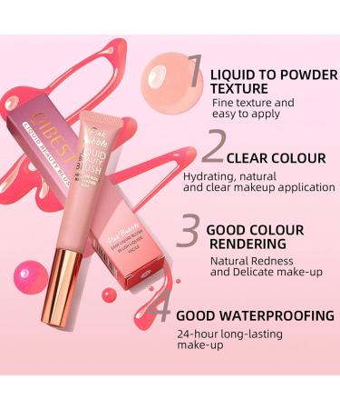 REMEK Liquid Face Blush - Lightweight Blendable Stick | Multipurpose Matte Liquid Blush for Highlighting Cheeks Lips Neck Clavicle and Legs 1# - Buy Online on GoSupps.com