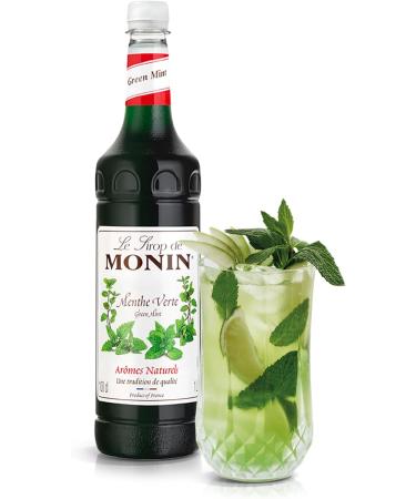 MONIN Premium Green Mint Syrup 1L - Ideal for Cocktails and Mocktails | Vegan-Friendly & Allergen-Free | 100% Natural Flavours - Buy Online on GoSupps.com