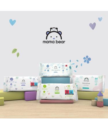 Amazon Mama Bear Unscented Sensitive Baby Wipes - 1008 Count (18 Packs of 56) | Best Baby Care for Sensitive Skin - Ships Internationally - Buy Online on GoSupps.com