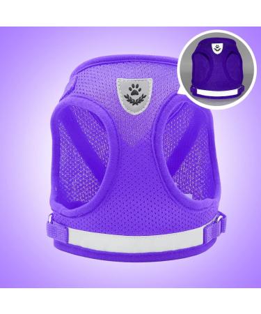 Meioro Adjustable Dog Harness & Leash Set | Soft Padded Vest for Small & Medium Dogs | Reflective Black & Purple | Perfect for Puppies & Cats - Buy Online on GoSupps.com