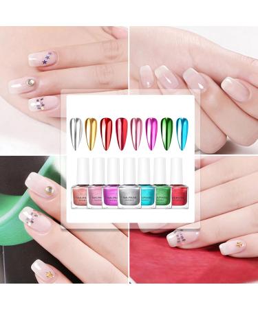 Nail Angel with a mirror effect - permanent mirror 8 color variations quick drying | Nail design accessories for nails professional studio home use v - Buy Online on GoSupps.com