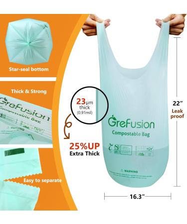 Compost Handle-Tie Garbage Bags 2.6 Gallon (80 Count) - BPI & OK Compost Certified, 0.91 Mils Thick, Small Food Scrap Waste Bags for Kitchen Compost Bin - Buy Online on GoSupps.com
