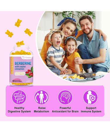 Berberine with Ceylon Cinnamon Gummies High Potency Berberine HCI Supplement Immune Health Support 120 Mango Flavored Gummies 60 Count (Pack of 2) - Buy Online on GoSupps.com