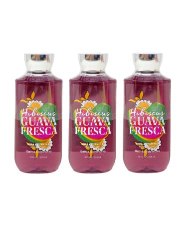 Bath & Body Works Hibiscus Guava Fresca - Pack of 3 - Shea & Vitamin E Shower Gel Bundle - 10 fl oz / 295 mL each