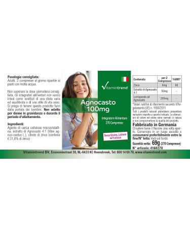 Monk Pepper 100mg - Vitex Agnus Castus Fruit Extract with Zinc - Vegan - 270 Tablets | Vitamintrend  - Buy Online on GoSupps.com