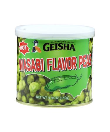 GEISHA Wasabi Flavor Peas 4.94OZ. (Pack of 12) Crunchy and Spicy in Can