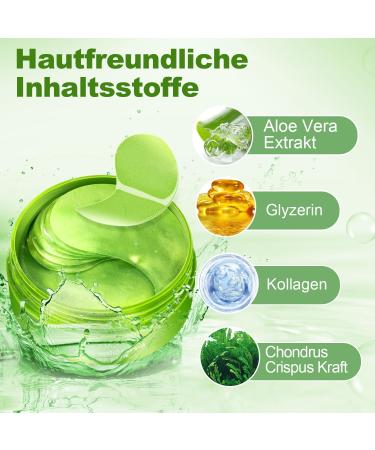 60 Premium Eye Pads - Anti-Aging Hyaluron & Collagen Masks for Dark Circles Puffiness and Wrinkles - Effective Eye Treatment (Pale Green) - Buy Online on GoSupps.com