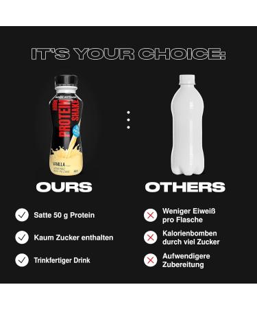 Body Attack Fitness Protein Shake - Milk Protein Drink - Ready to Use Milkshake in 500ml Bottle Vanilla (12 x 500ml) - Buy Online on GoSupps.com