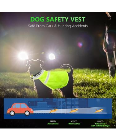 LOOPES Hi-Vis Dog Coat 2Pcs Dog Training Vest With Reflective Dog Collar Safety Reactive Dog Warning Jacket Vest From Cars&Hunting Accidents Nervous Dog Harness for Outdoor Activity Day&Night(L) - Buy Online on GoSupps.com