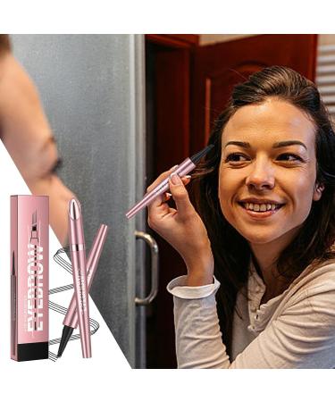 Magic Eyebrow Pencil 3d Microblading Eyebrow Pen Smudge Proof Liquid Eyebrow Pencil Waterproof Eyebrow Pen With 4 Fork Tip Lasting Eyebrow Makeup For Natural Looking Brows(Black) - Buy Online on GoSupps.com
