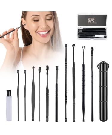 11 Pcs Ear Wax Removal  Ear Cleaner Ear Wax Removal Tool  Ear Cleaning Kit Earwax Removal Kit Stainless Steel Ear Pick Set with Cleaning Brush and Storage Box