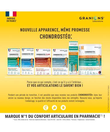 GRANIONS | Chondrosteo+ Collagen Activ' | Contributes to flexibility and joint comfort | Mobility flexibility bone capital | Collagen Vitamin C Manganese | 30 Capsules - Buy Online on GoSupps.com