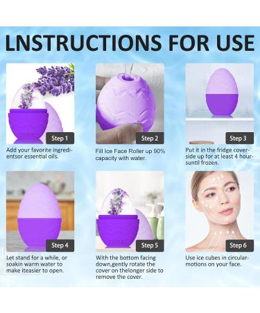 Buy Silicone Egg Shape Ice Roller - Reusable Face Care Tool for Puffy Eyes & Tight Skin Treatment (Purple) - International Shipping Available - Buy Online on GoSupps.com