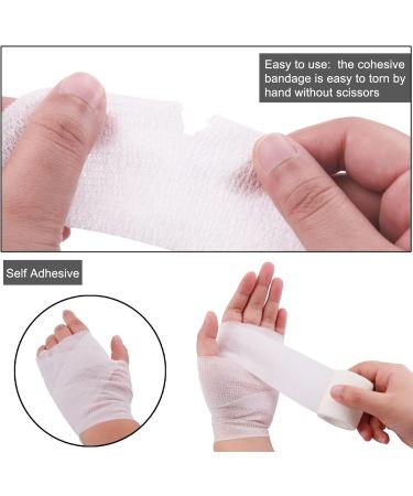 BQTQ 2 Inch Cohesive Bandage Wrap Tape - Self Adherent Stretch Wrap for Ankle Sprains - Ideal for Human and Animals - White (8 Rolls) - Buy Online on GoSupps.com