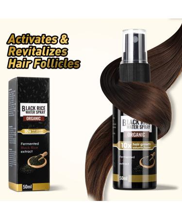 Black Rice Water Hair Growth Serum | Leave-in Spray for Fuller Hair | Men & Women Hair Loss Treatment | Regrowth Product 1.69Fl.Oz - Buy Online on GoSupps.com