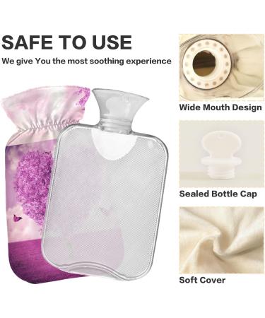 NAANLE Lavender Heart Tree Hot Water Bottle - 2L Transparent Heat Bottle for Back Pain Relief & Cold Therapy | International Shipping Available - Buy Online on GoSupps.com