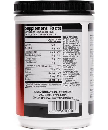 Beverly International PBP Plant Based Protein – Vegan Gluten Dairy & Soy-Free | 21g Protein Great Vanilla Taste Easy to Digest – 1lb (15 Servings - Buy Online on GoSupps.com