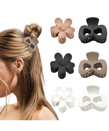 6 pieces small clamps 4 cm/1.5 inch hair clips with two -row teeth matted clamps with a cute form for high ponytail (2 styles) style2