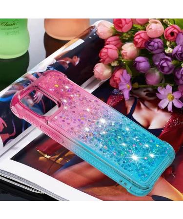 Tivenfezk Nadoli Glitzer Treisand Shell for iPhone 15 Plus | Silicone Shockproof Gradient Case | Transparent Bumper Liquid Cover in Pink & Blue - Buy Online on GoSupps.com