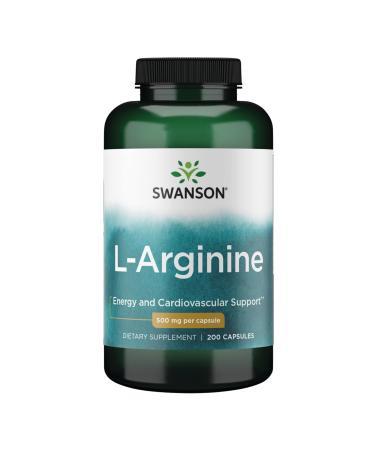 Swanson Amino Acid L-Arginine 500 Milligrams 200 Capsules