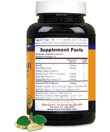 InflamEzze by Doctors Nutra - Turmeric & Curcumin - 60 Capsules (Gluten-Free) | Day or Night Support - Buy Online on GoSupps.com
