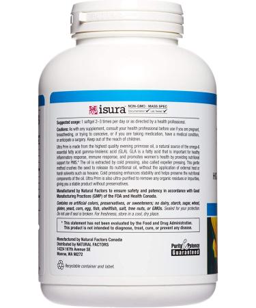 Natural Factors OmegaFactors Ultra Prim Evening Primrose Oil 1000 mg - 240 Softgels for Women's Health - Buy Online on GoSupps.com