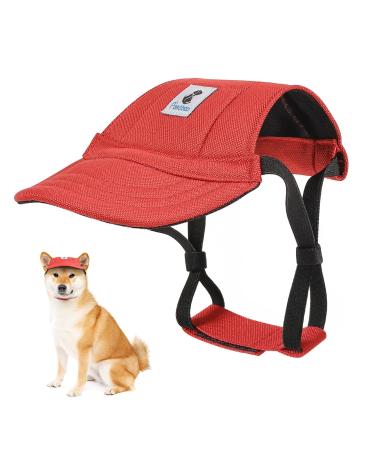 Pawaboo dog baseball caps dog preap with elastic ear holes adjustable dog cap sport pet hat sun protection for small medium -sized & large dogs dogs outfits dog costume (red m) m red - Buy Online on GoSupps.com