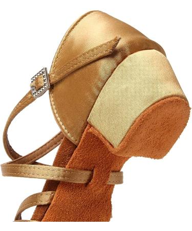YKXLM Girls Latin Dance Shoes Model 203 - Beige | Low Heels for Tango, Salsa, Ballroom Practice - Size 13.5 Little Kid - Buy Online on GoSupps.com