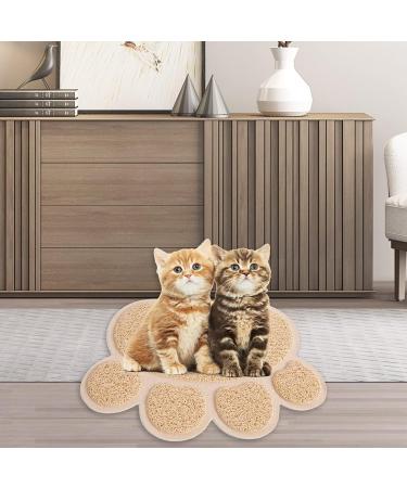 ExeQianming Pet Mat - Claw Shape Feeding Mat for Dogs | 30x37 cm Beige - Perfect for Eating & Drinking - International Shipping Available - Buy Online on GoSupps.com