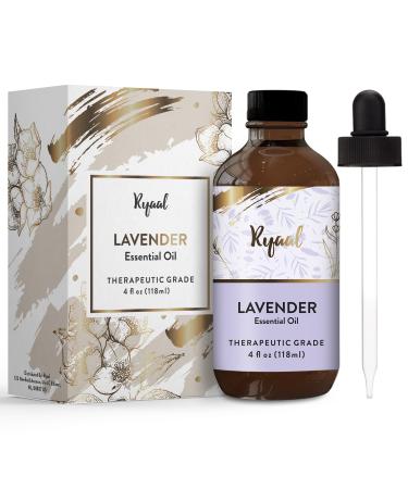 Pure Lavender Essential Oil for Aromatherapy Sleep Relaxation Massage Natural Undiluted & Therapeutic Grade for Diffuser Premium Grade with Glass Dropper 4 Fl Oz